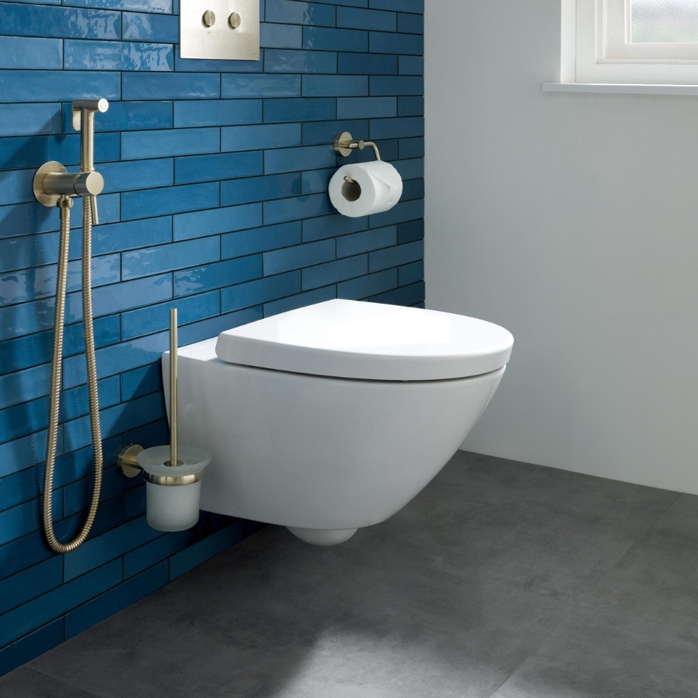 JTP Vos Brushed Brass Toilet Roll Holder Lifestyle